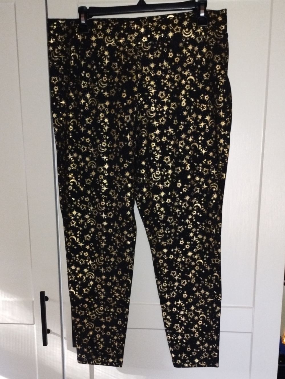 torrid Black Leggings with Metallic Gold Celestial Print